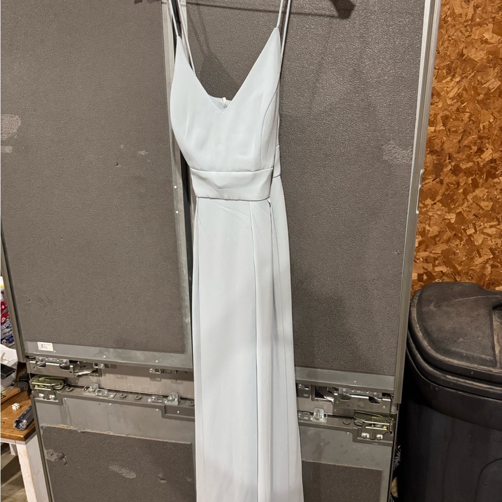 Elegant White Satin‎ Slip Wedding Dress with Spaghetti Straps